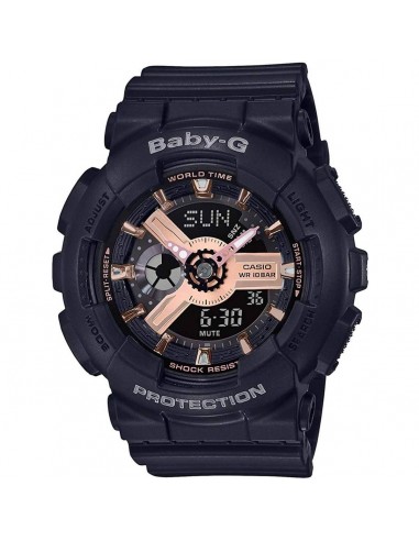 Casio Women's Analog-Digital Watch - Baby-G Black Resin Strap | BA110RG-1A pas cher 