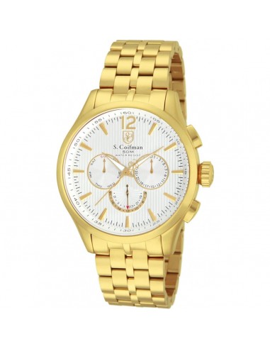 S. Coifman Men's Chronograph Watch - White Dial Yellow Gold Bracelet | SC0127 Les magasins à Paris