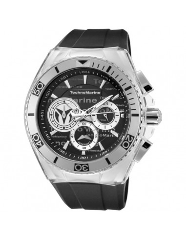 Technomarine Men's Chrono Watch - Cruise Black Dial Rubber Strap | TM-118119 Comparez et commandez 