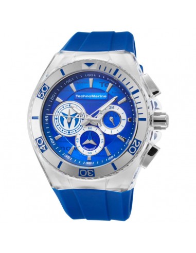 Technomarine Men's Chrono Watch - Cruise Blue and Grey Dial Rubber Strap | TM-118121 Par le système avancé 