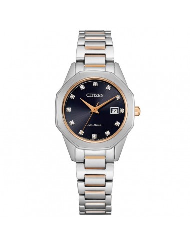 Citizen Women's Diamond Watch - Corso Black Dial Two Tone Bracelet | EW2586-58E votre