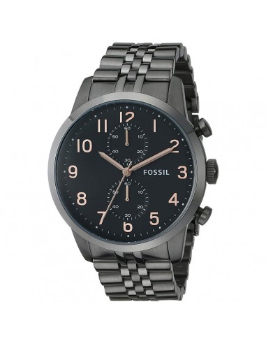 Fossil Men's Chronograph Watch - Townsman Black Dial Gunmetal Bracelet | FS4934 Paris Déstockage Promo