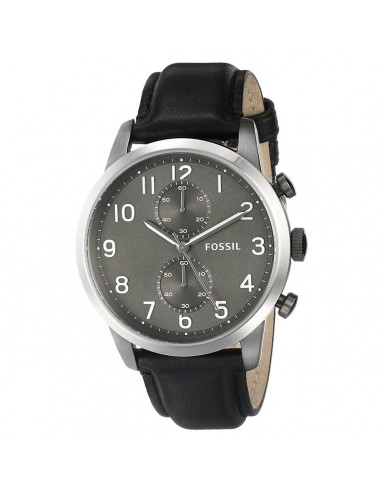 Fossil Men's Chronograph Watch - Townsman Grey Dial Black Leather Strap | FS4972 votre restaurant rapide dans 