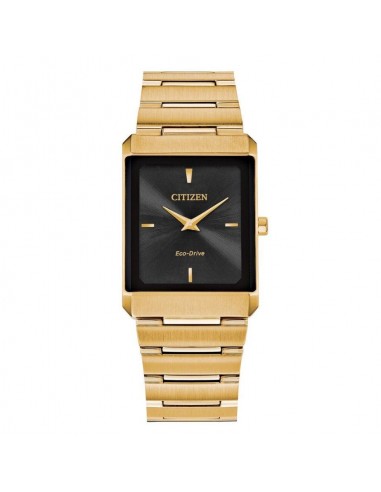 Citizen Unisex Eco-Drive Watch - Stiletto Black Dial Yellow Gold Bracelet | EG6012-59E Fin de série