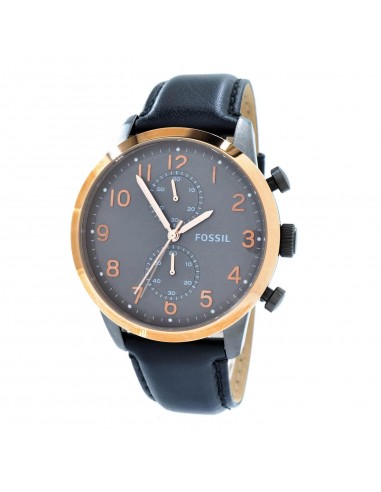 Fossil Men's Chronograph Watch - Townsman Black Dial Black Leather Strap | FS4935 ouvre sa boutique