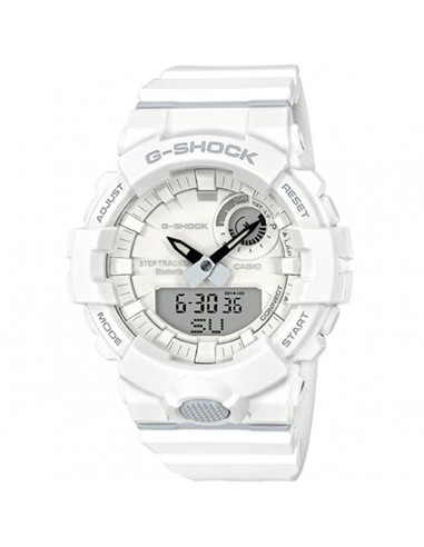 Casio Men's Ana-Digi Watch - G-Shock World Time White Resin Strap Dive | GBA800-7A en stock