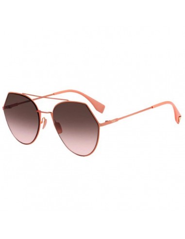 Fendi Women's Sunglasses - Peach Metal Aviator Frame | 0194S-0733-53-55-19-140 basket pas cher