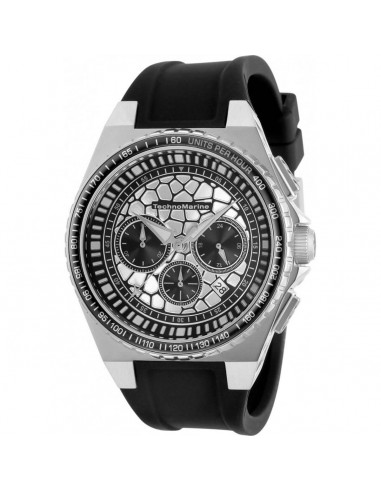 Technomarine Men's Chrono Watch - Technocell Silver and Black Dial Strap | TM-318065 hantent personnes