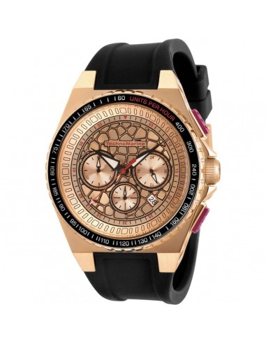 Technomarine Men's Chrono Watch - Technocell Rose Gold Dial Black Strap | TM-318069 shop