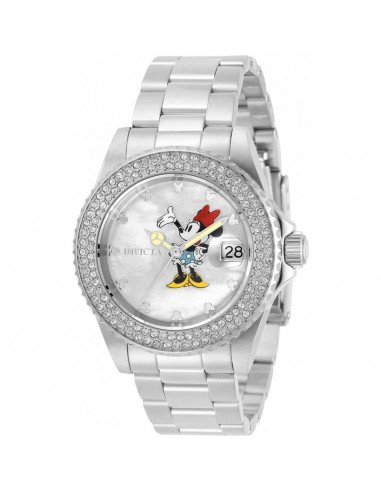 Invicta Women's Quartz Watch - Disney Minnie Mouse MOP Dial Silver Bracelet | 32485 destockage