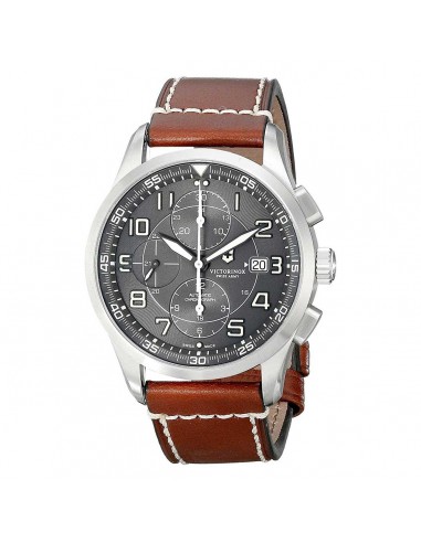 Victorinox Swiss Army Men's Chrono Watch - AirBoss Dark Grey Dial Brown Strap | 241597 Comparez plus de prix