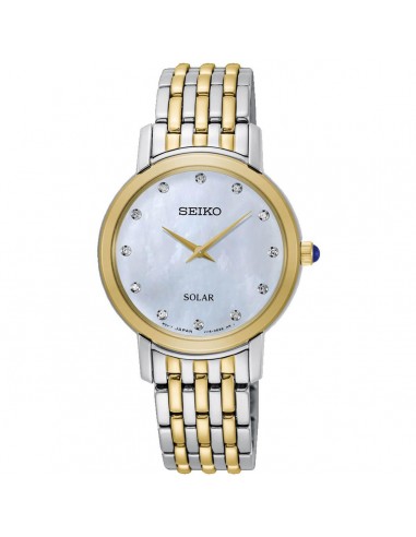 Seiko Women's Diamond Watch - Solar White MOP Dial Two Tone Bracelet | SUP398 l'évolution des habitudes 