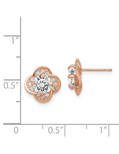 10K Tiara Collection Rose Gold Polished CZ Post Earrings suggérées chez