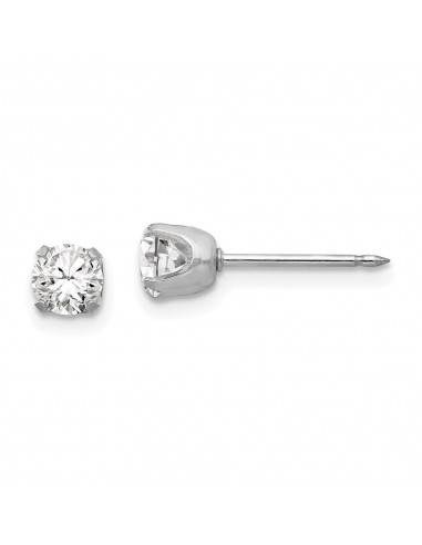 Inverness 14k White Gold 5mm CZ Post Earrings destockage