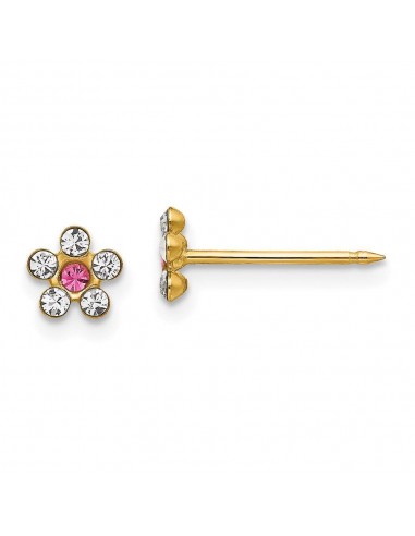 Inverness 14k Clear/Rose Crystal Flower Earrings prix