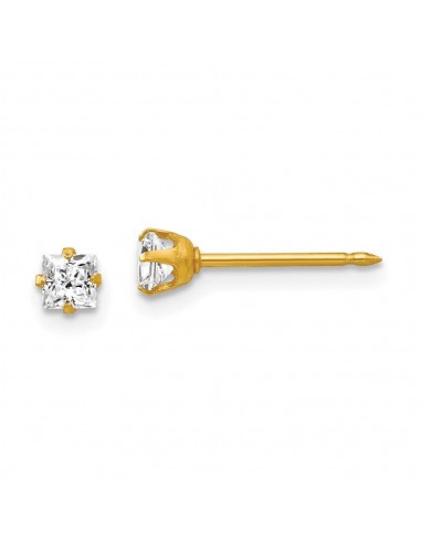 Inverness 18k 3mm Square CZ Earrings à prix réduit toute l'année