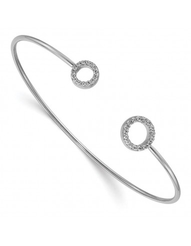 14k White Gold Diamond Flexible Bangle prix