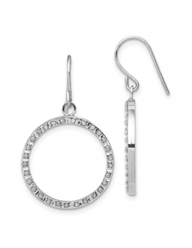 14K White Gold Diamond Fascination Open Dangle Hoop Earrings Le MVP de beaucoup