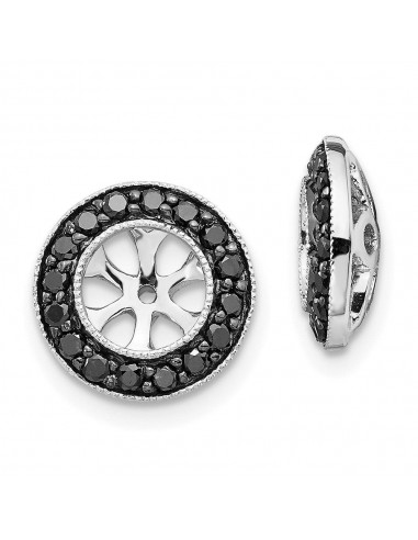 14k White Gold Black Diamond Earring Jackets sur le site 