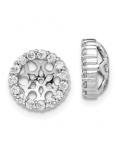 14K White Gold Diamond Earring Jackets du meilleur 