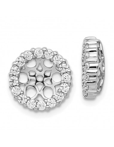 14K White Gold Diamond Earring Jackets vente chaude votre 