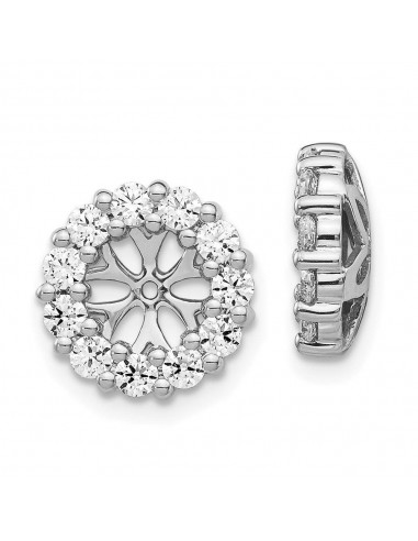 14k White Gold Diamond Earring Jackets Livraison rapide