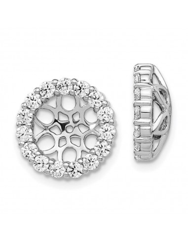 14k White Gold Diamond Earring Jackets Dans la société mordern