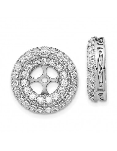 14k White Gold Fancy Diamond Earring Jackets vous aussi creer 