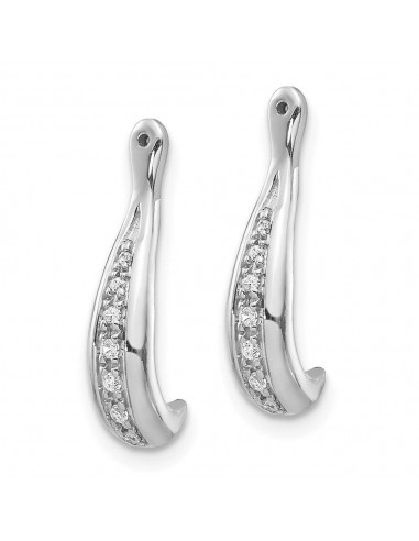 14K White Gold Diamond Earring Jackets vente chaude votre 