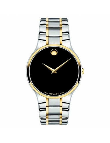 Movado Men's Quartz Watch - Serio Black Dial Two Tone Bracelet | 0607284 des créatures d'habitude