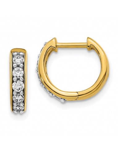 14k Yellow Gold Diamond Hoop Earrings Economisez 