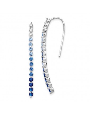 14k White Gold Diamond & Sapphire Earrings chez Cornerstreet bien 