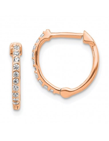 14K Rose Gold Diamond Hinged Hoops une grave pollution 