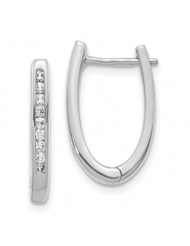 14k White Gold Diamond Oval Hoop Earrings JUSQU'A -70%! 