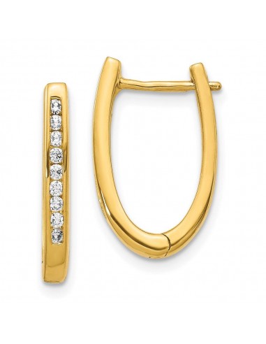 14k Diamond Oval Hoop Earrings Economisez 