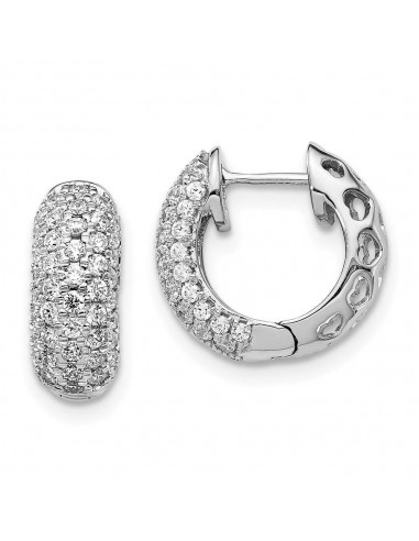 14k White Gold Diamond Earrings en stock