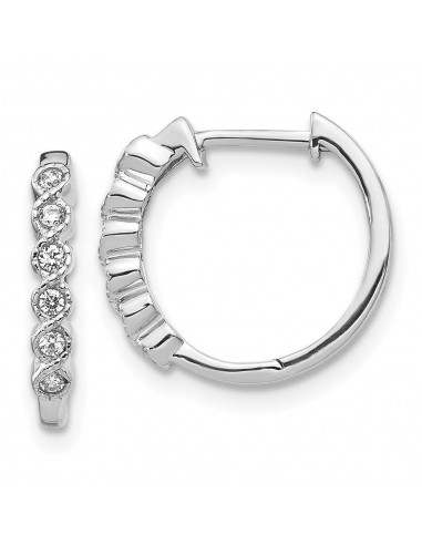 14k White Gold Diamond Hoop Earrings votre