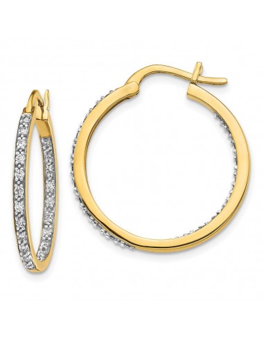 14k Diamond In/Out Hoop Earrings soldes