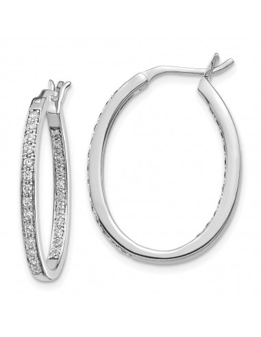 14k White Gold Diamond In/Out Hoop Earrings 2 - 3 jours ouvrés.