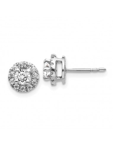 14k White Gold Diamond Cluster Post Earrings les ctes