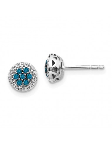 14k White Gold Blue/White Diamond Earrings une grave pollution 