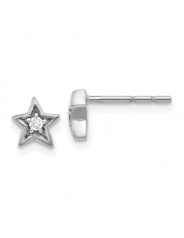 14K White Gold Diamond Star Post Earrings prix pour 