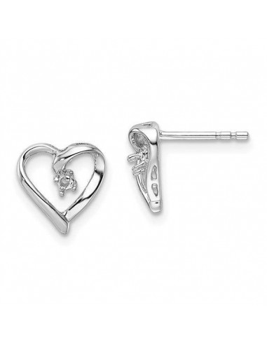 14k White Gold Fancy Diamond Heart Earring Mountings No Stones Included No Backs plus qu'un jeu 