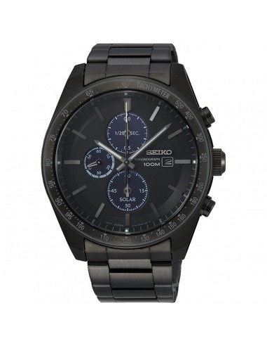 Seiko Men's Chronograph Watch - Solar Black & Blue Dial Black Bracelet | SSC721P1 Venez découvrir notre 