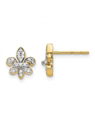 14k Diamond Fleur de Lis Post Earrings Comparez plus de prix