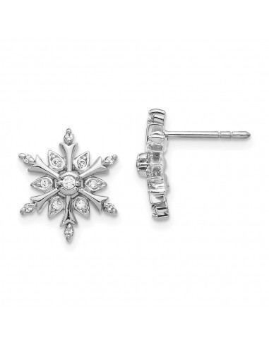 14k White Gold Diamond Earrings pas cher