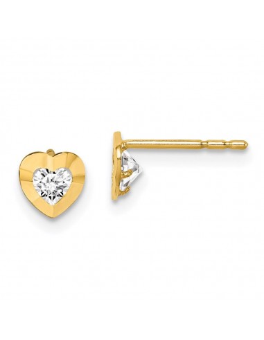 Madi K Kid's 14k  CZ Heart Post Earrings france