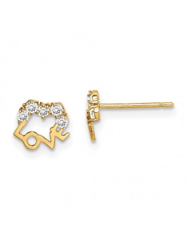 Madi K Kid's 14k  CZ LOVE Post Earrings Les magasins à Paris et en Île-de-France