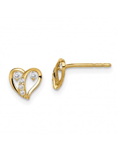 Madi K Kid's 14k  CZ Accent Open Heart Post Earrings Comparez et commandez 