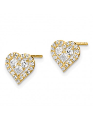 Madi K Kid's 14k  CZ Heart Post Earrings 50-70% off 